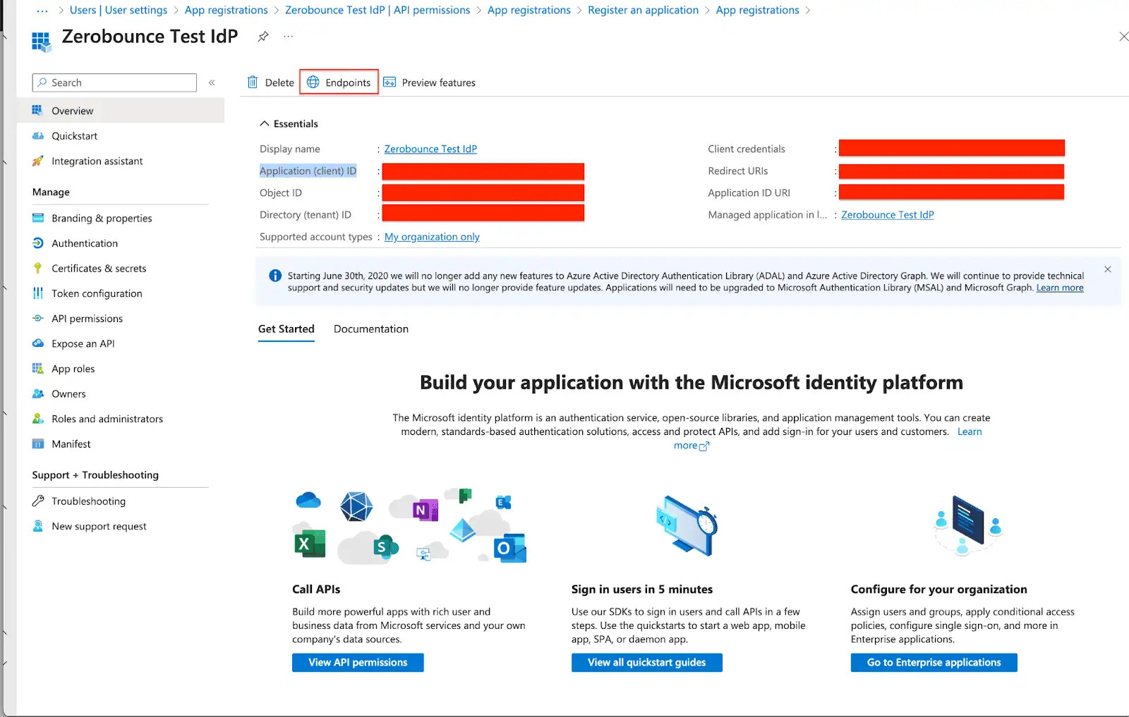 The link to .well-known/openid-configuration