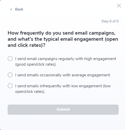 Información de campañas de correo