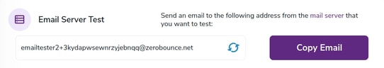 The randomized email address used for sending the Test email with our deliverability tools