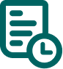 a document with a small clock next to it