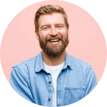 Man smiling with an email icon next to him.