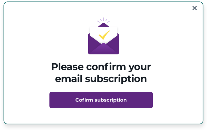 Double opt-in email example to use for email marketing best practices