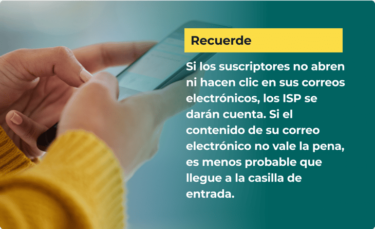 Infografía que explica cómo la baja participación de los destinatarios perjudica su reputación como repitente