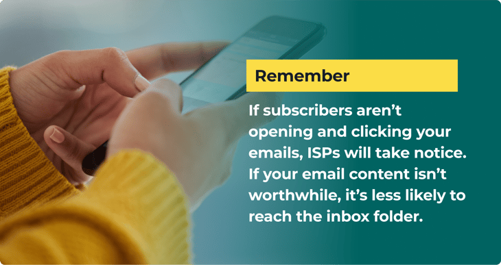 Infographic explaining how low recipient engagement hurts your sender reputation