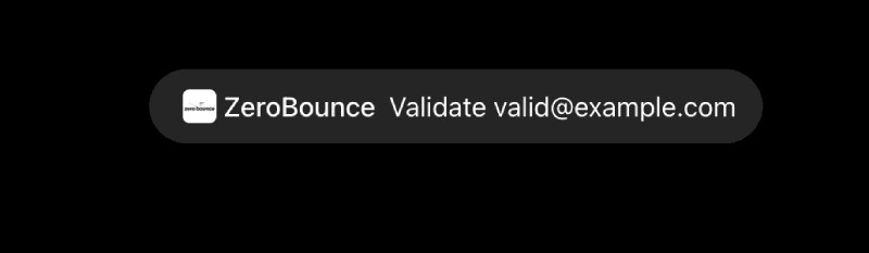Figura 5. Chip de acción ZeroBounce Validate en ChatGPT.