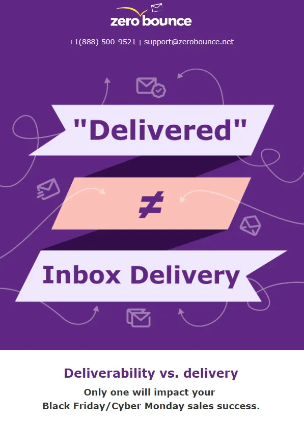 A ZeroBounce email explaining the importance of email deliverability for sales success