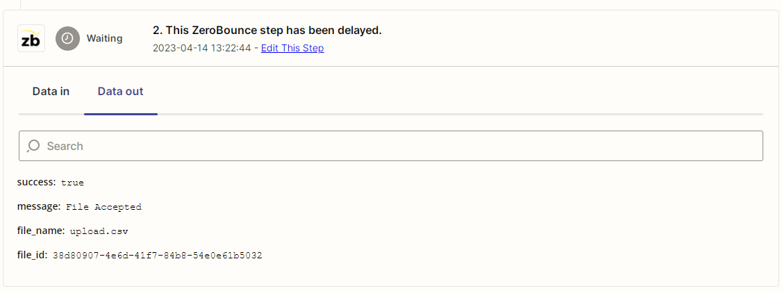 Zapier Zap callback delayed screenshot