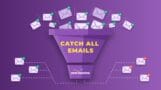 Email design elements shown on dark purple background illustrating how ZeroBounce has improved catch-all email validation
