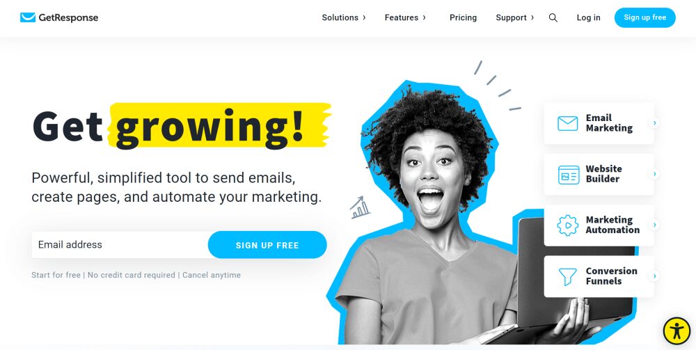 email marketing platform example from GetResponse Ad