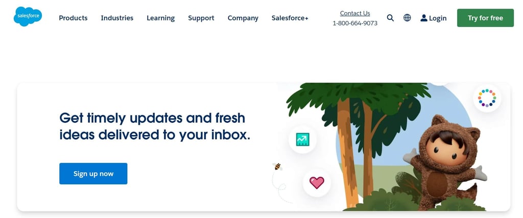 sign up for email example from salesforce crm platform