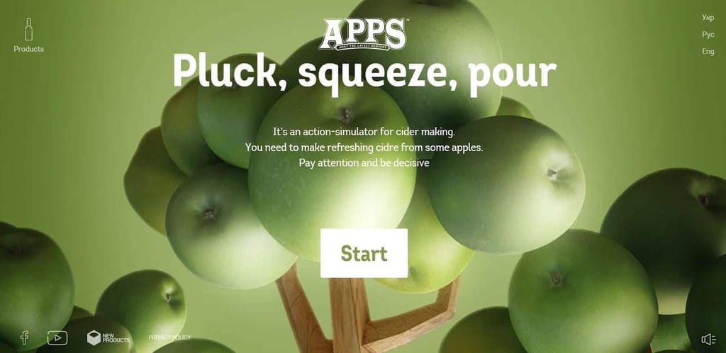 how to write website copy from APPS Pluck, Squeeze and Pour ad.