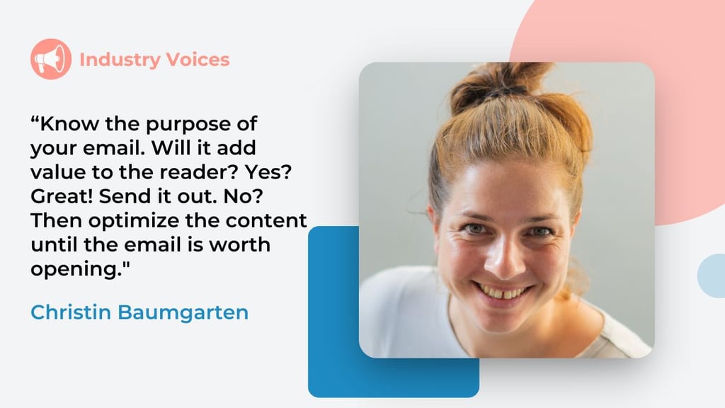 mailbird operations manager christin baumgarten on gray background shares efficient email tactics