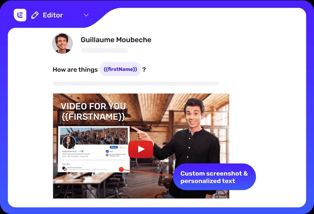 An Ad showing how people can make videos' and send them to whom ever.