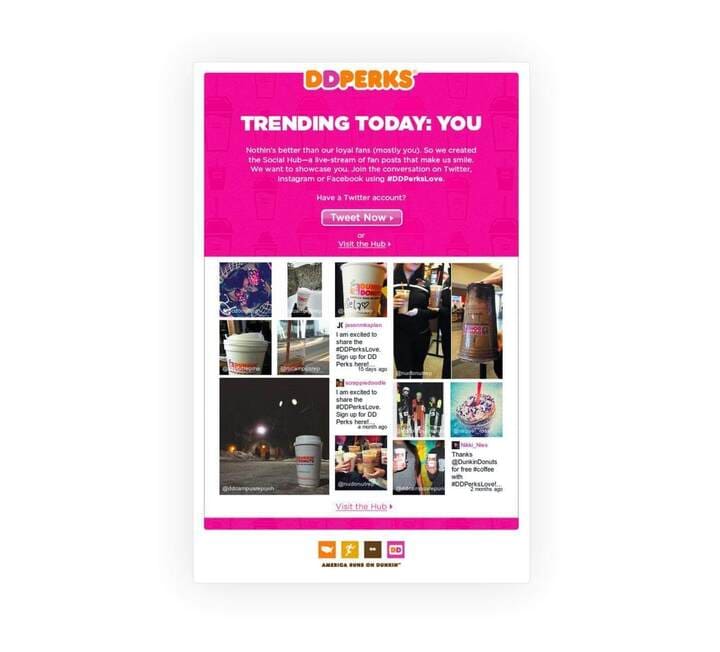 Dunkin integrating email with social media marketing