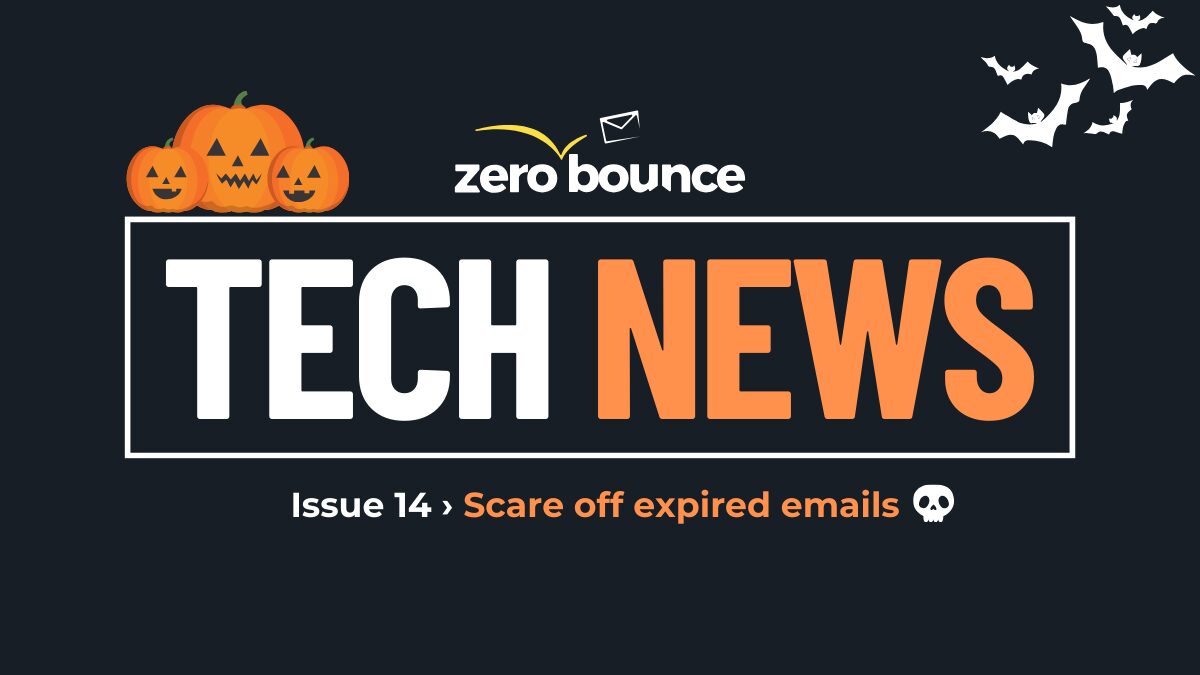 ZeroBounce Tech News hero image announcing a new way to bulk validate emails.