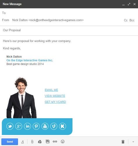 example of professional business email signature 