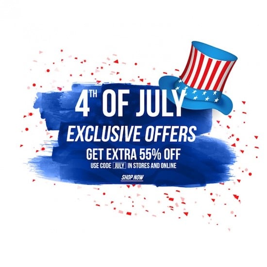 email CTR tactics example from a 4th of July ad.