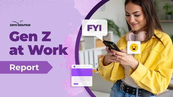 Smiling Gen Z girl checking email to illustrate Gen Z's email communication habits at work