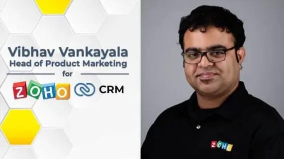 Photo of Vibhav Vankayala is shown with the Zoho logo.