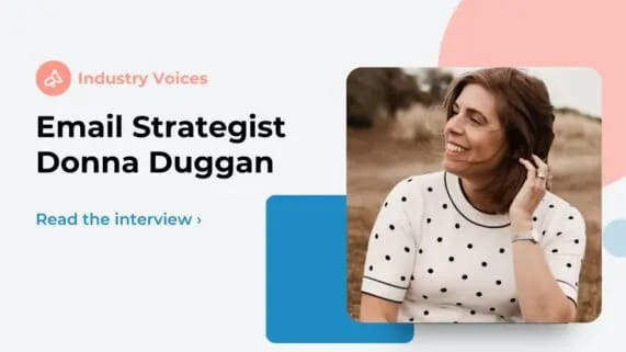Email marketing expert and Mailchimp Pro partner Donna Duggan sitting in a field smiling and wearing a white blouse with black dots to illustrate ZeroBounce interview