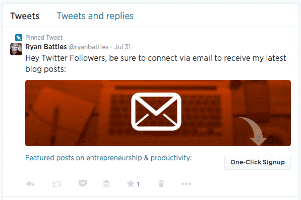 how to boost email subscriptions on Twitter
