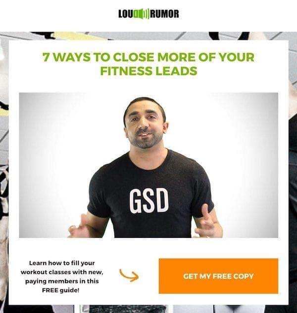 Lou Rumor provides an example of an ad 7 ways to close more of your fitness leads. digital marketing tactics