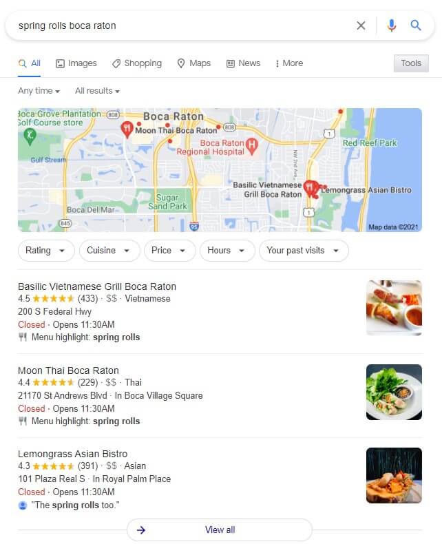 small business seo tips displaying google maps