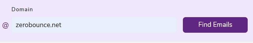 Image of Email Finder search bar allowing you to find emails at a particular domain.