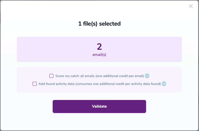 Ventana Emergente de Validación