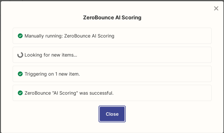 Zapier dashboard run Zap manually screenshot