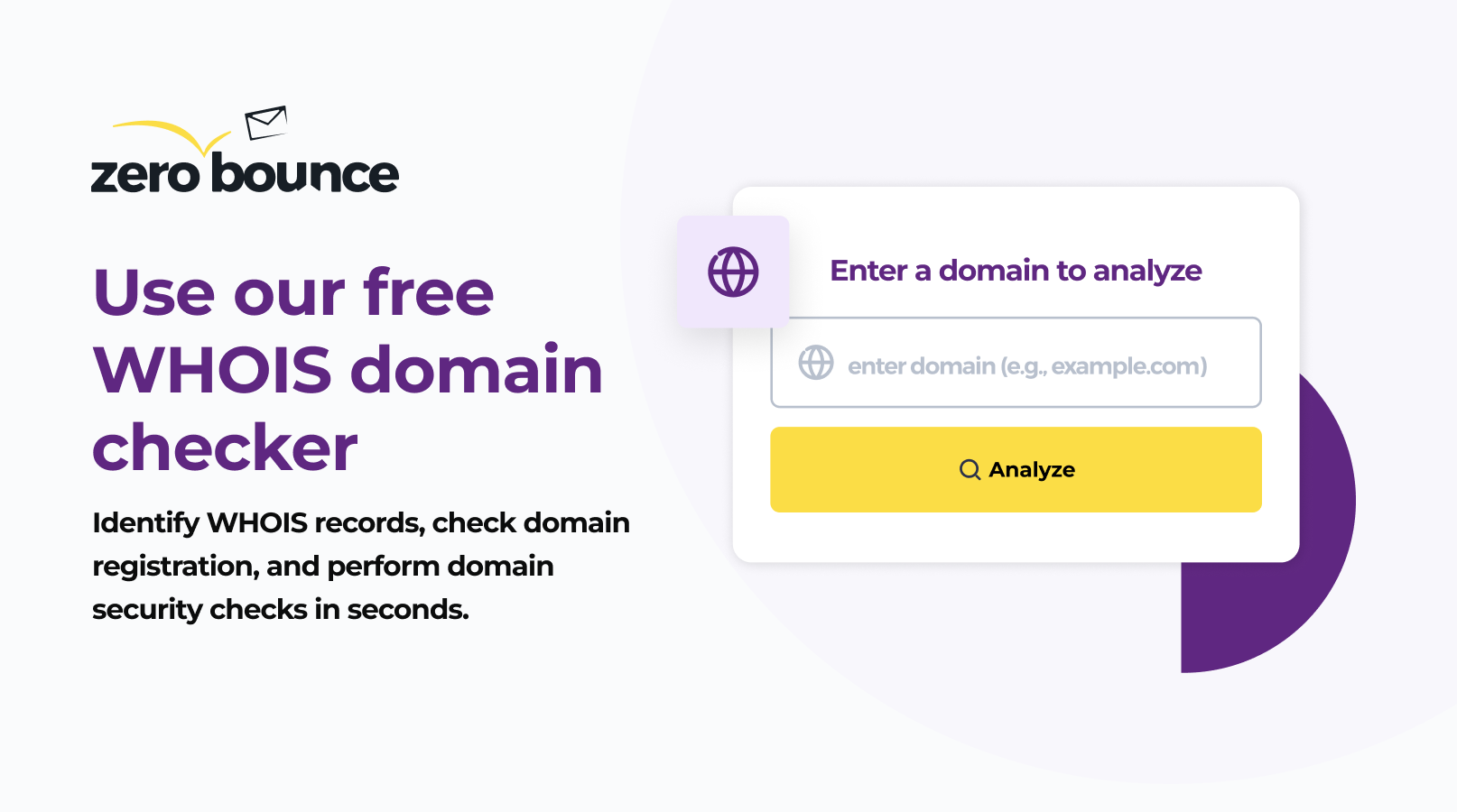 Domain Security Checker & WHOIS Lookup | ZeroBounce